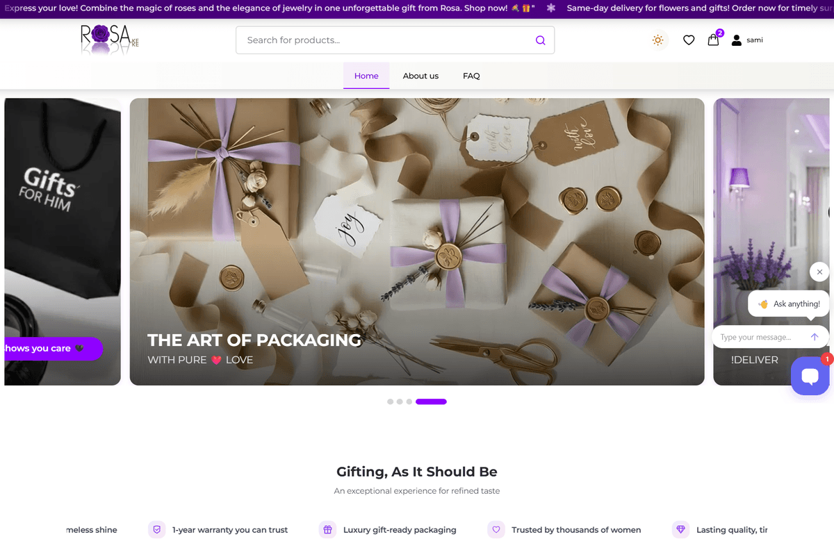Flowers, Gifts & Accessories — Delivered with Style - Desktop view